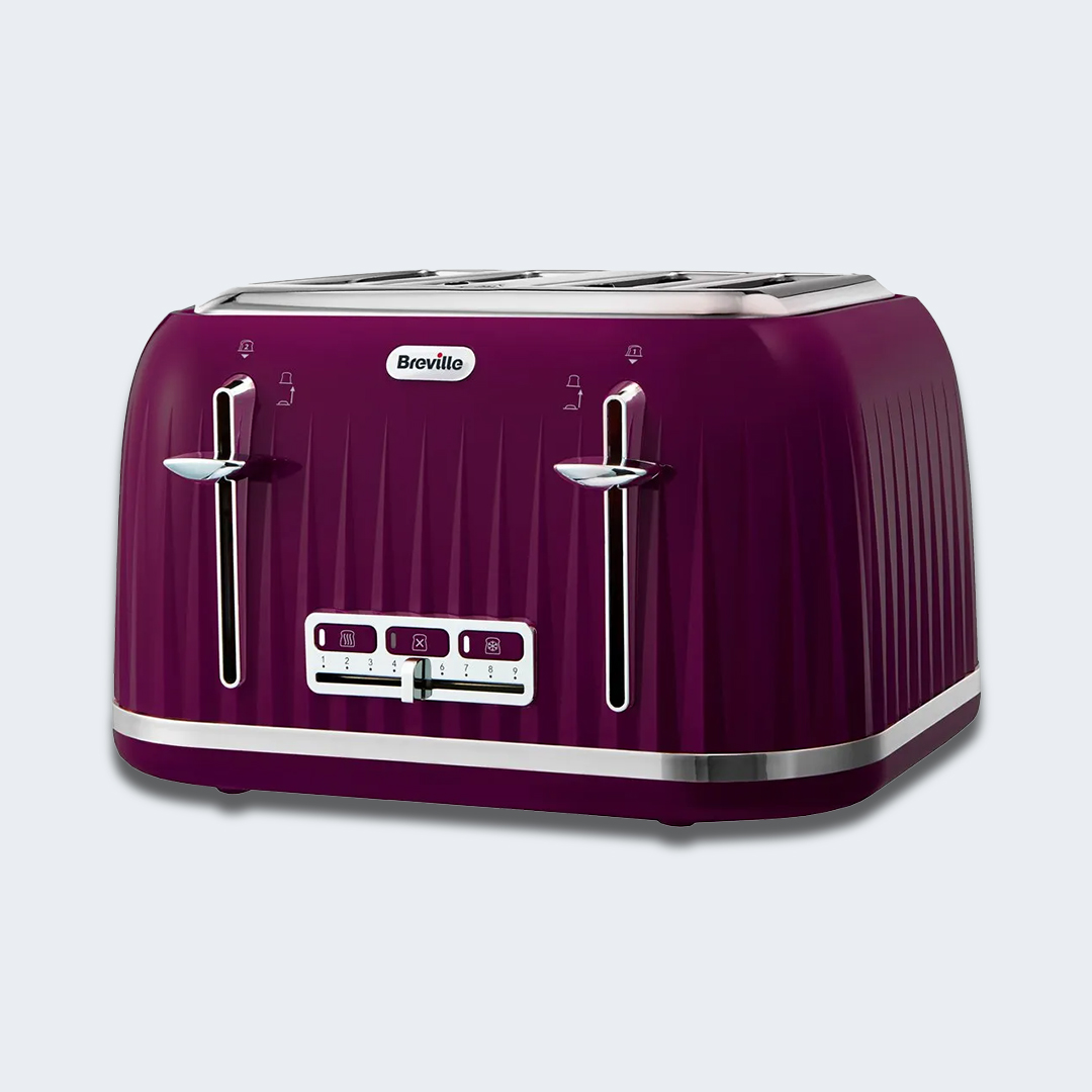 Breville VKT891 Flow 4-Slice Toaster with High-Lift and Wide Slots,  Mushroom Cream 220-240 VOLTS (NOT FOR USA)